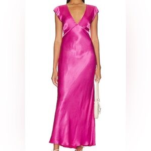 Bec & Bridge Pink Satin Dress